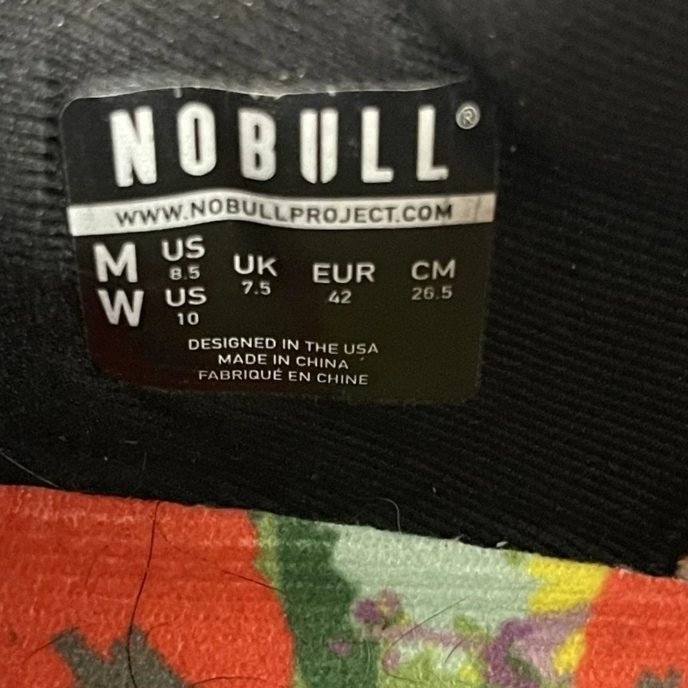 NOBULL Runners Sneaker Shoes Black Mesh Floral Superblossom  Womens 10 Tropical